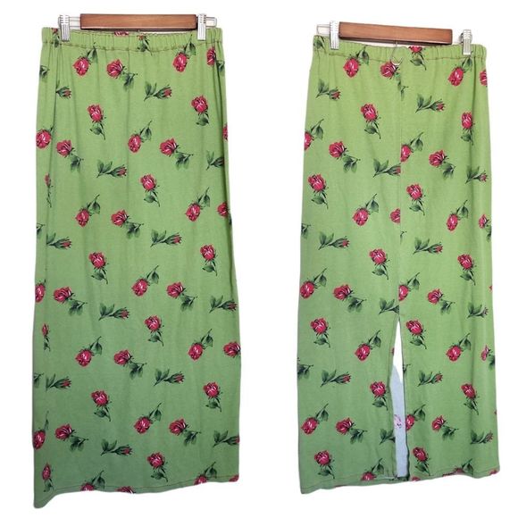 Dresses & Skirts - 2 for $38 vintage 90s lime green floral skirt